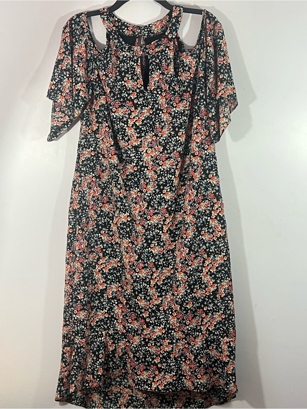 Emma & Michelle Floral Cold Shoulder Hi-Low Dress Size Large